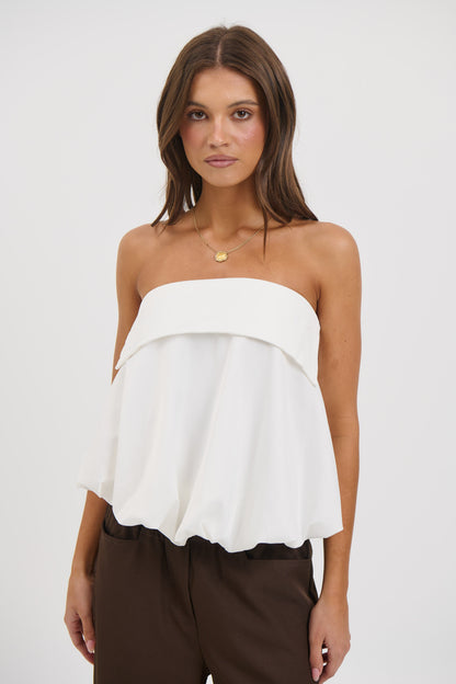 Gracie Strapless Top White
