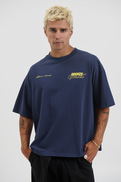 Bronze Snake Signature Tee Navy