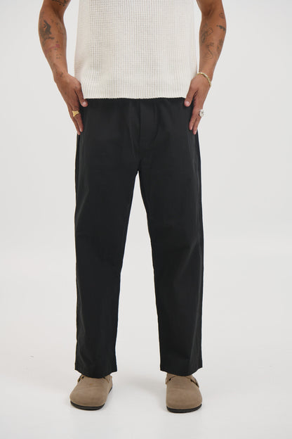Andy Relaxed Cotton Pant Black - FINAL SALE
