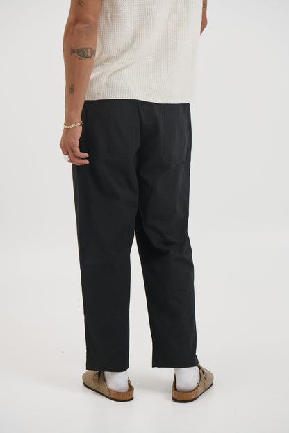 Andy Relaxed Cotton Pant Black - FINAL SALE