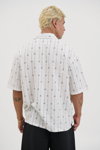Jayden Stripe Floral Shirt White - FINAL SALE