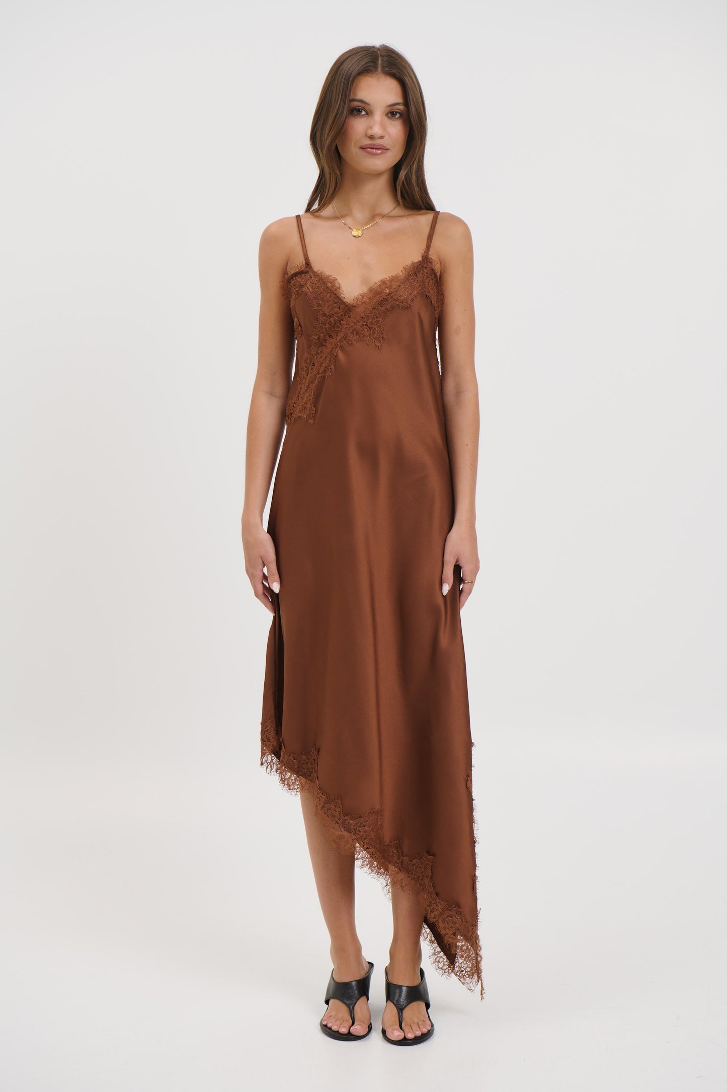 Blair Lace Midi Dress Chocolate - FINAL SALE
