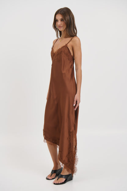 Blair Lace Midi Dress Chocolate - FINAL SALE
