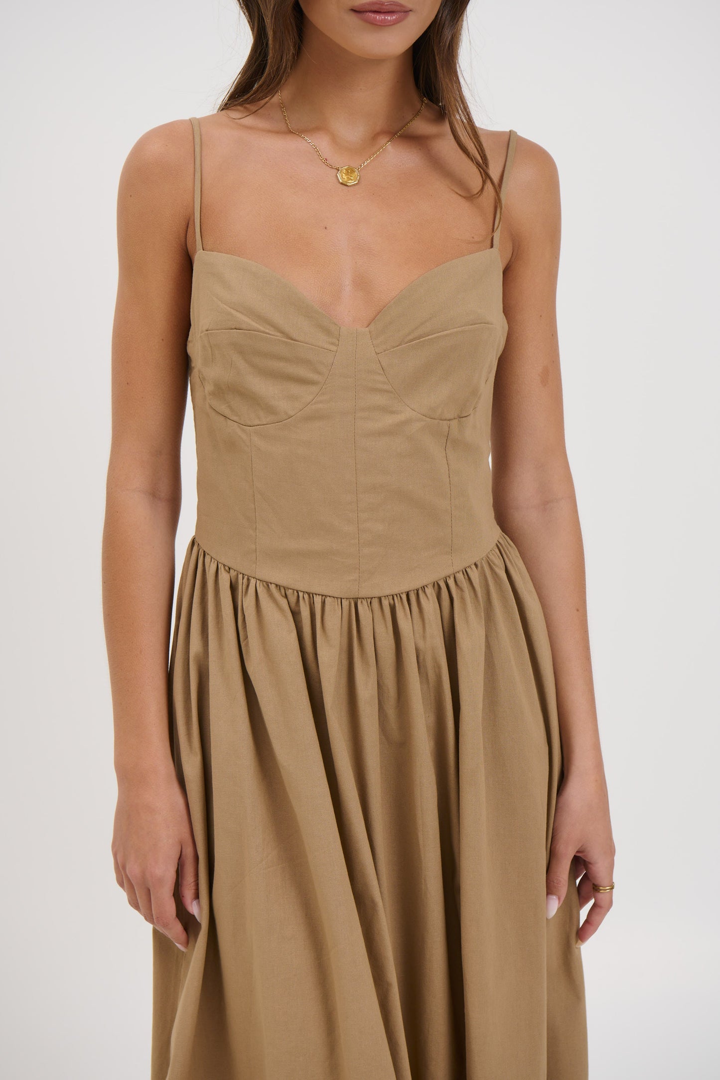 Abbie Maxi Dress Latte - FINAL SALE