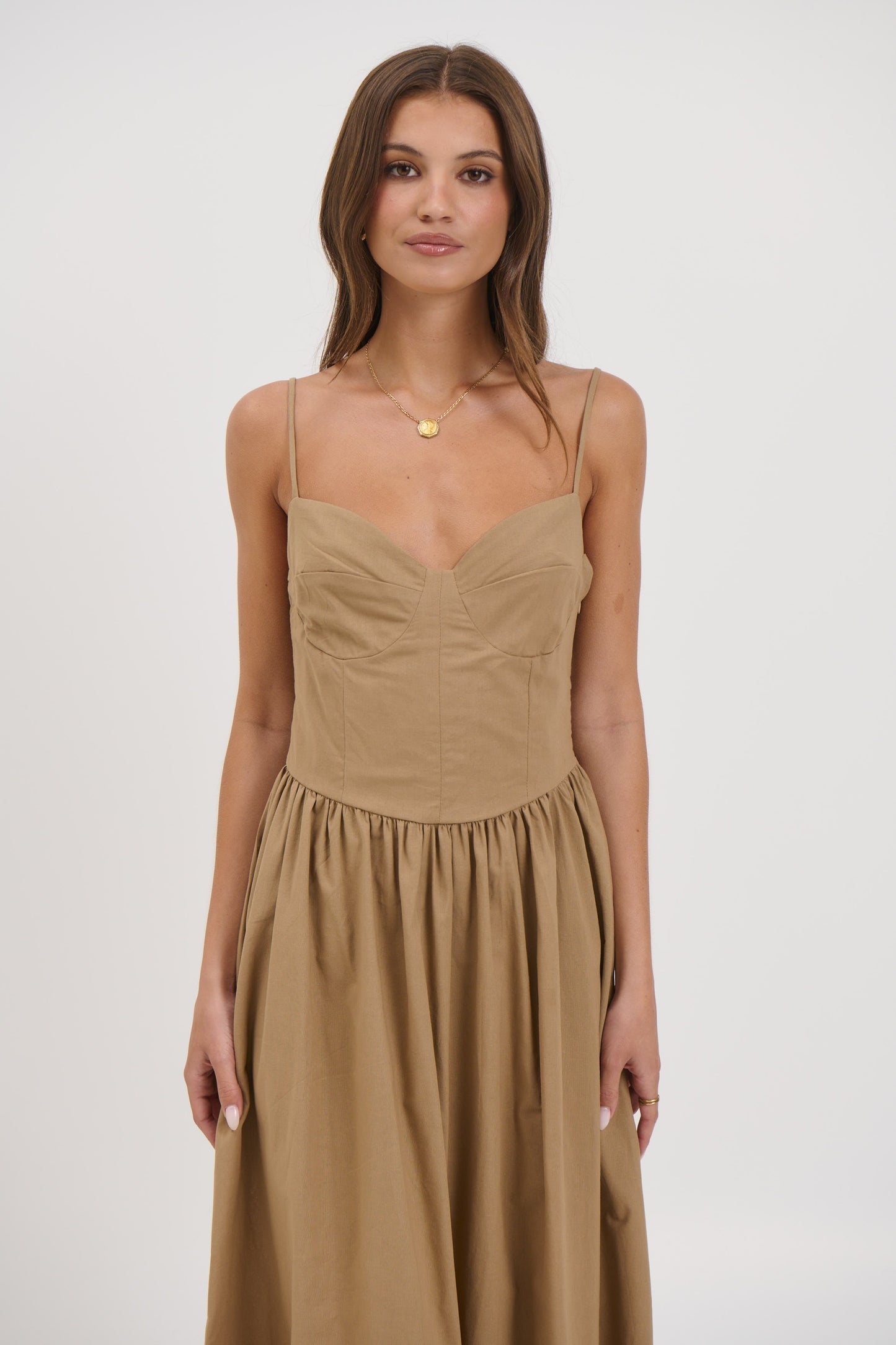 Abbie Maxi Dress Latte - FINAL SALE