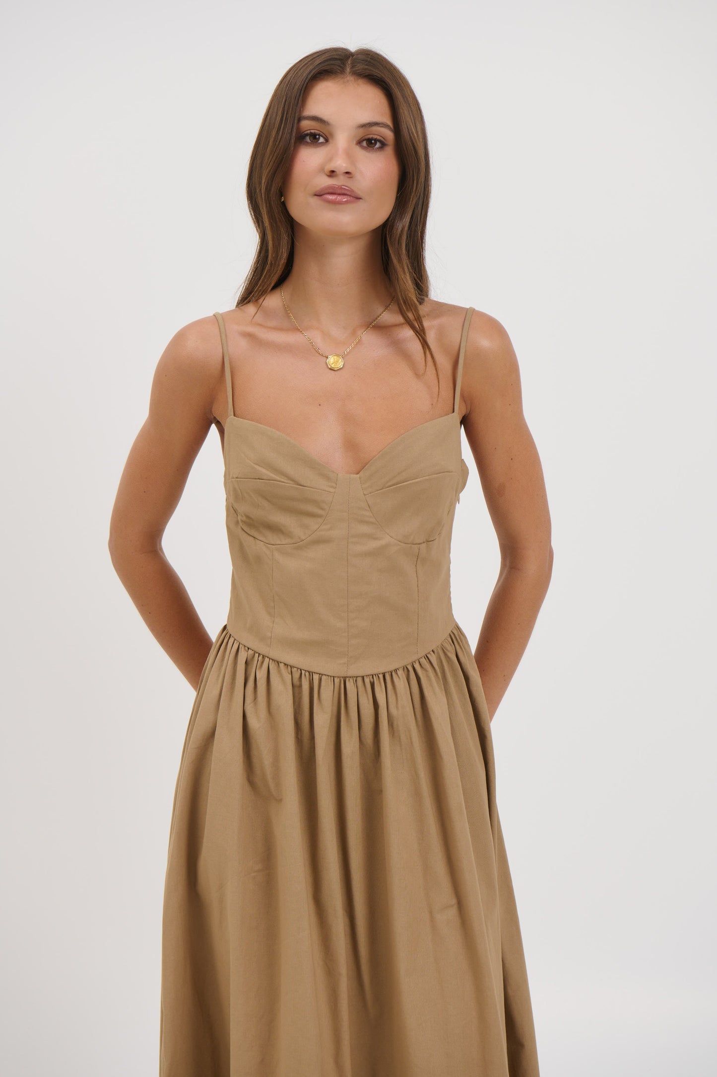 Abbie Maxi Dress Latte - FINAL SALE