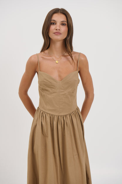Abbie Maxi Dress Latte - FINAL SALE