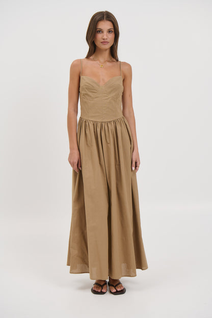 Abbie Maxi Dress Latte - FINAL SALE