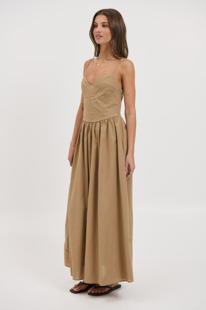Abbie Maxi Dress Latte - FINAL SALE