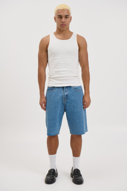 Cal Raw Denim Short Blue