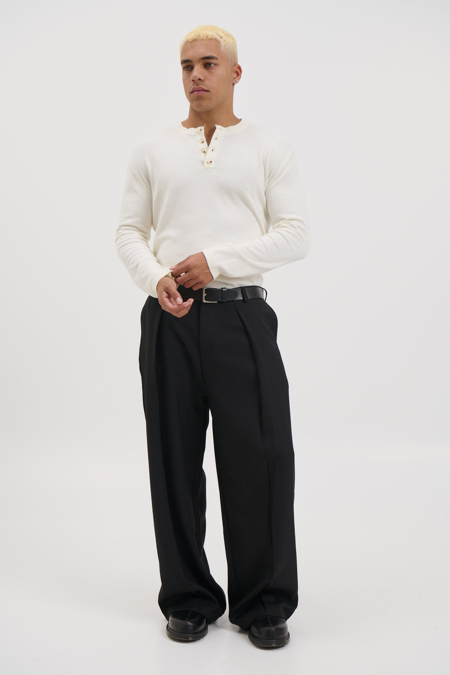 Jackson Fitted Henley White