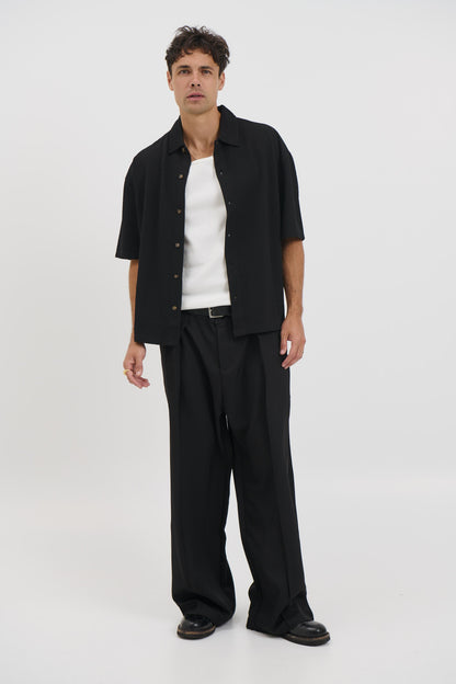 Lucas Drop Shirt Soft Texture Black