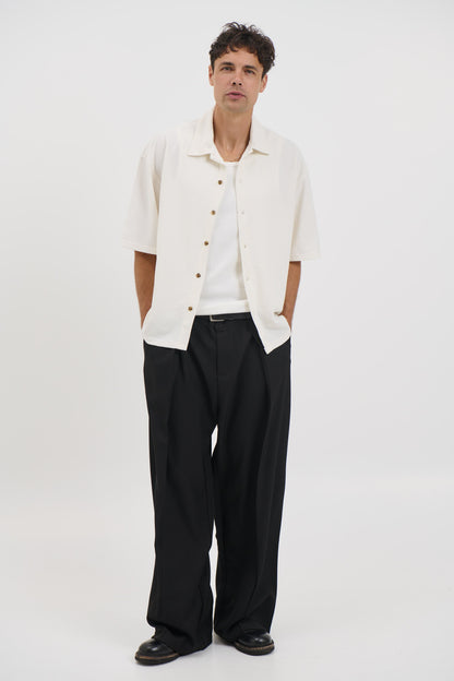 Lucas Drop Shirt Soft Texture White - FINAL SALE