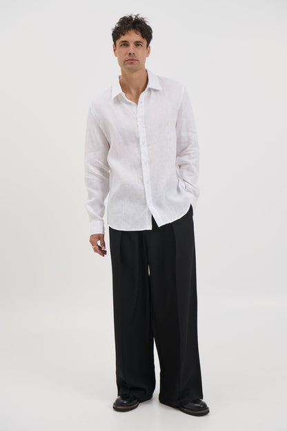 Luca Linen Shirt White - FINAL SALE