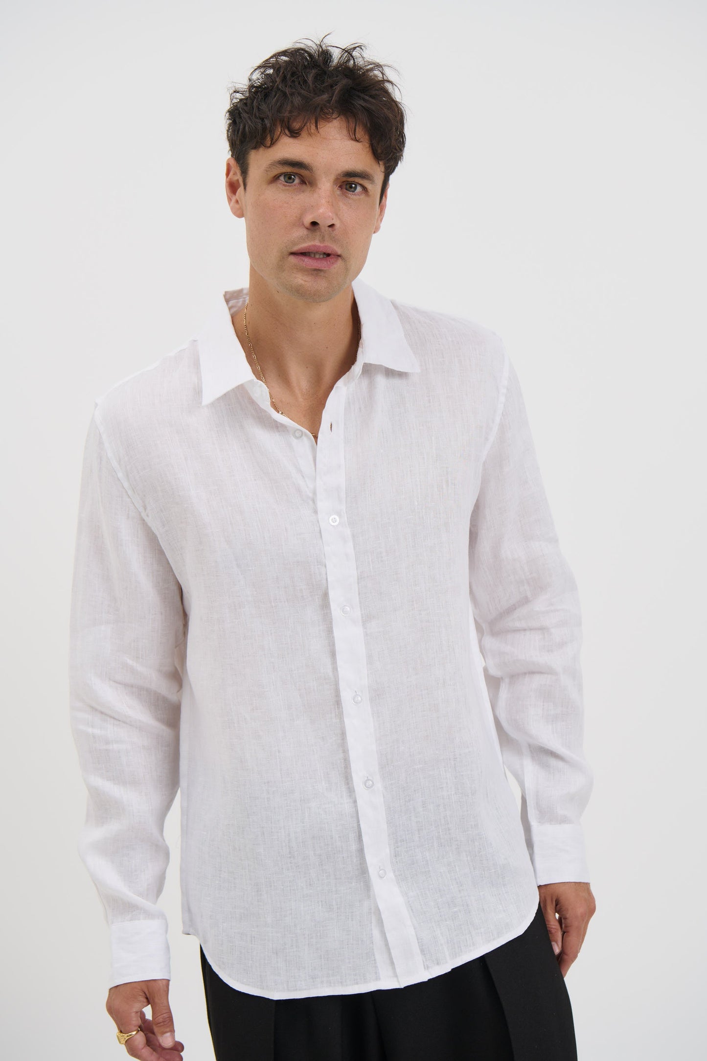 Luca Linen Shirt White - FINAL SALE