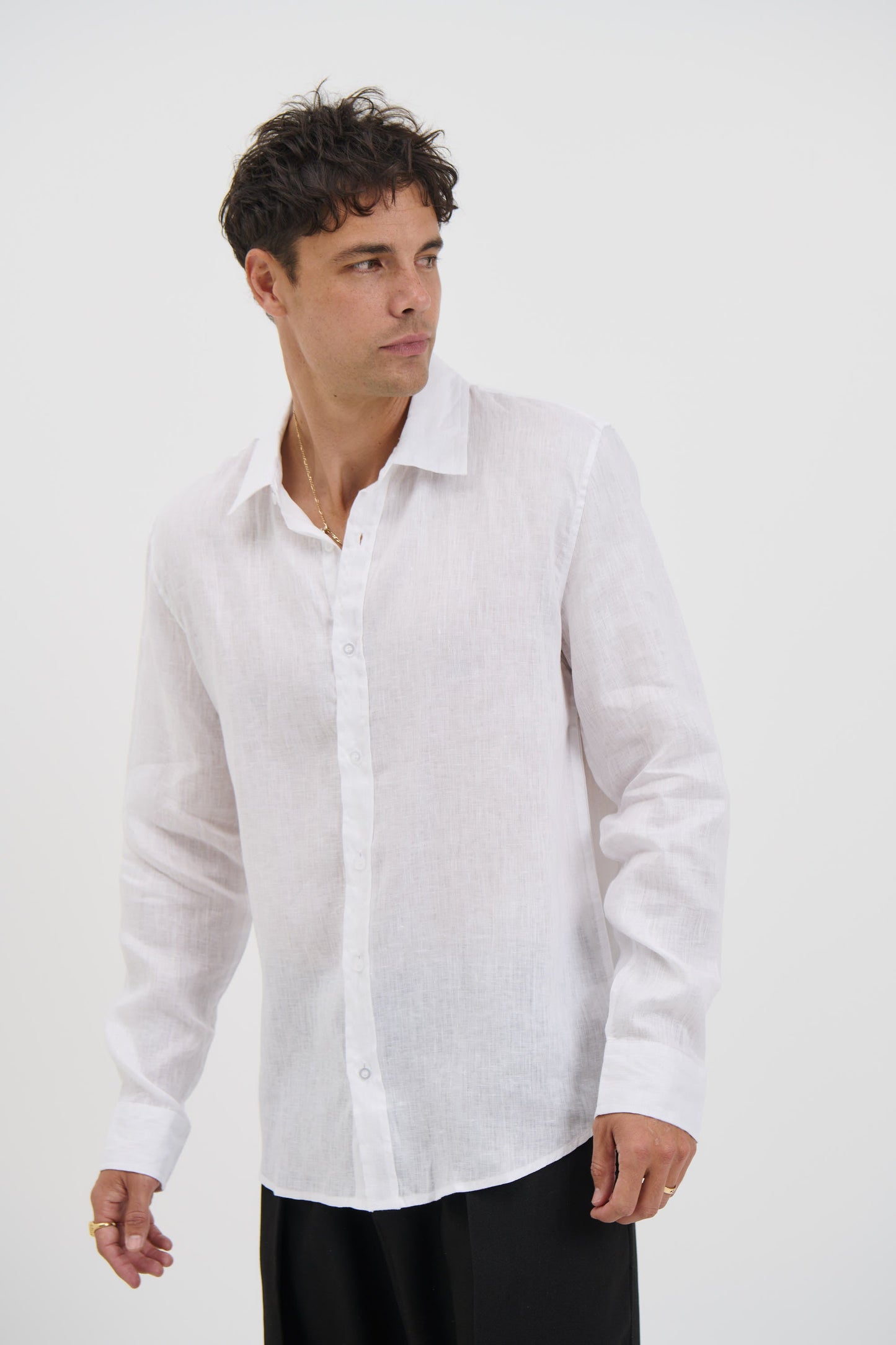 Luca Linen Shirt White - FINAL SALE