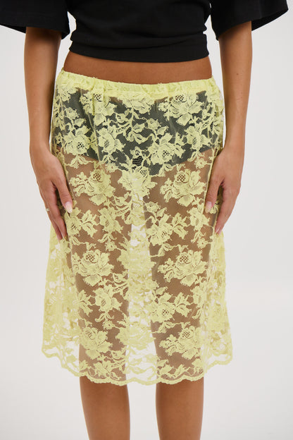 Envy Lace Skirt Lemon - FINAL SALE