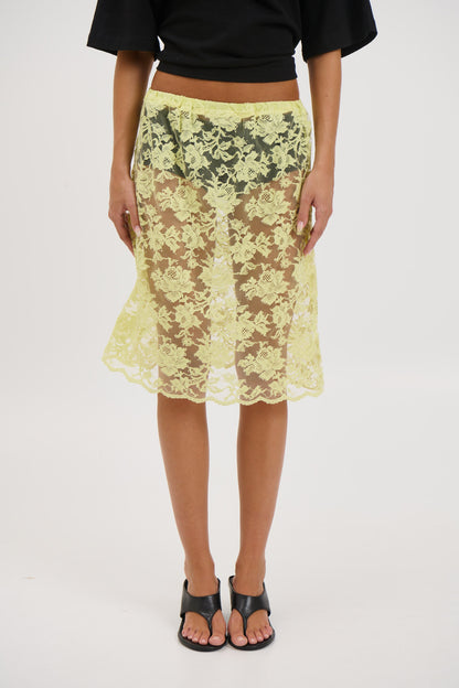 Envy Lace Skirt Lemon - FINAL SALE