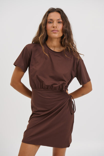 Indra Mini Dress Chocolate