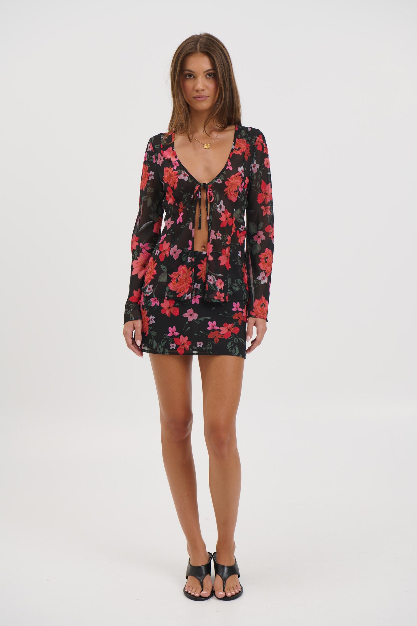 Ingrid Mini Skirt Black Floral - FINAL SALE
