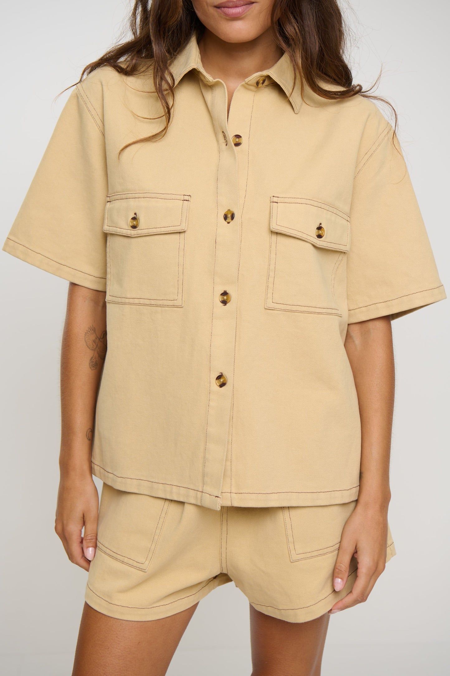 Delaney Denim Set Sand