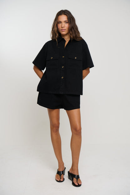 Delaney Denim Set Black