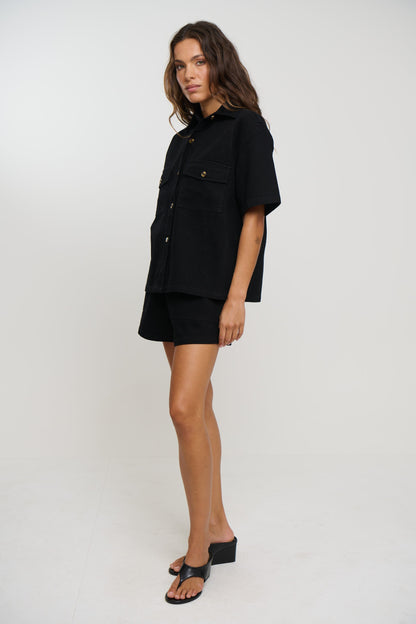 Delaney Denim Set Black
