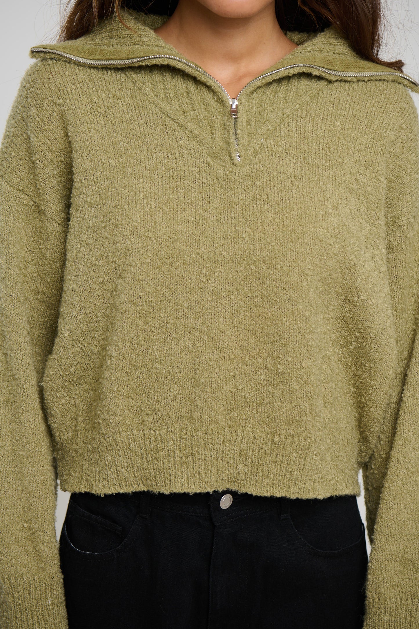 Jaidan Half Zip Jumper Moss