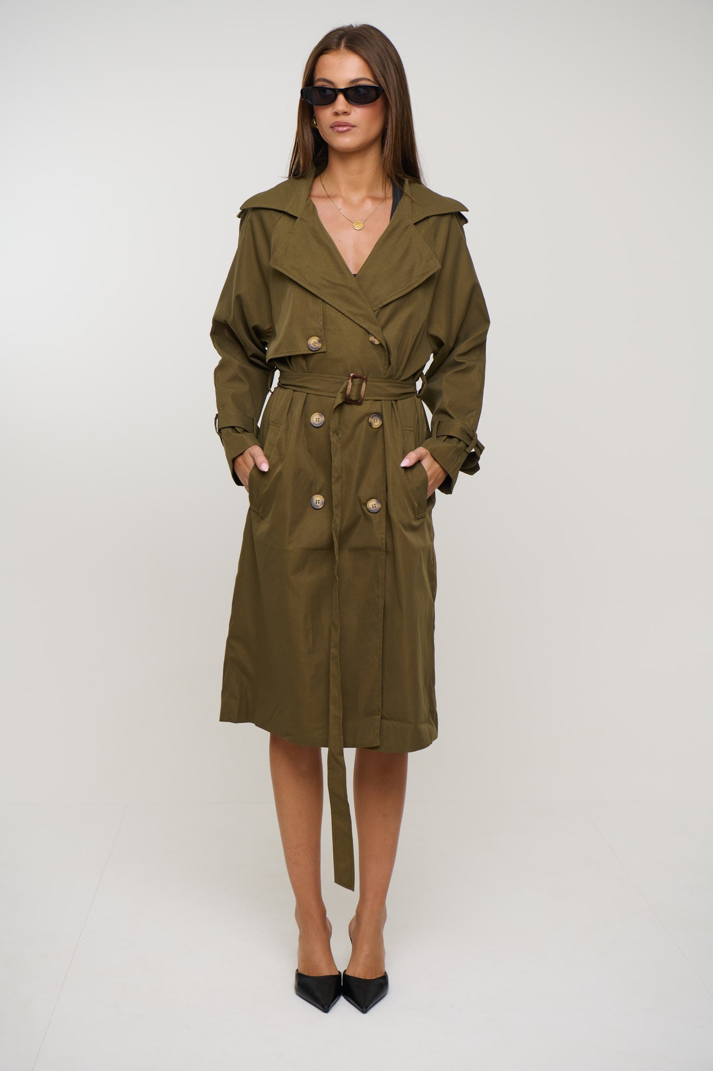 Lia Trench Olive - FINAL SALE