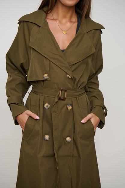 Lia Trench Olive - FINAL SALE