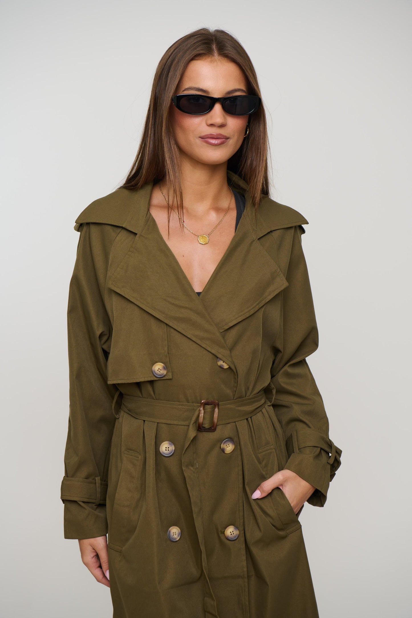 Lia Trench Olive - FINAL SALE