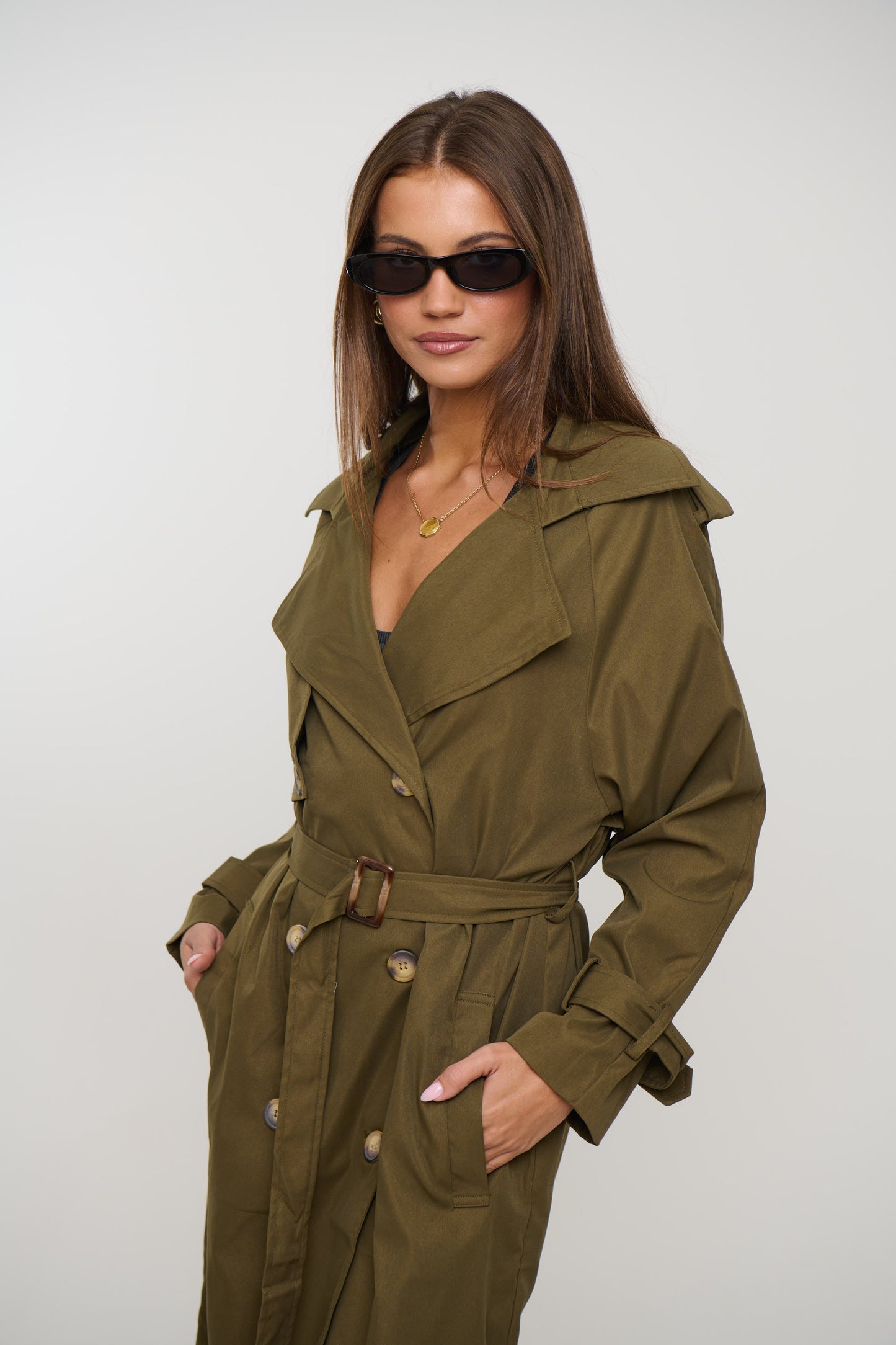 Lia Trench Olive - FINAL SALE
