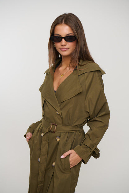 Lia Trench Olive - FINAL SALE