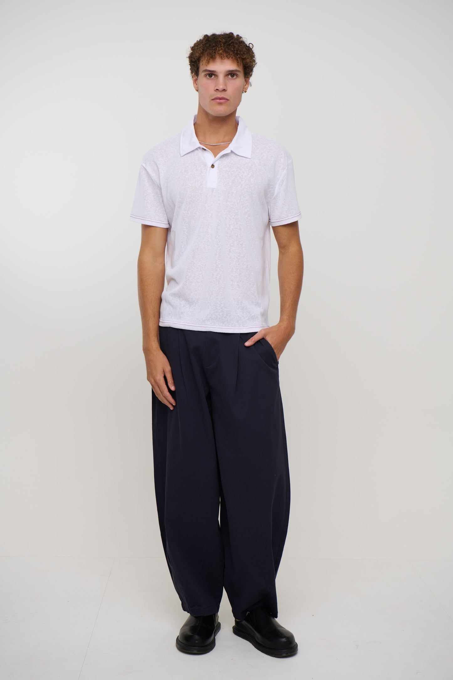 Eric Lightweight Polo White - FINAL SALE