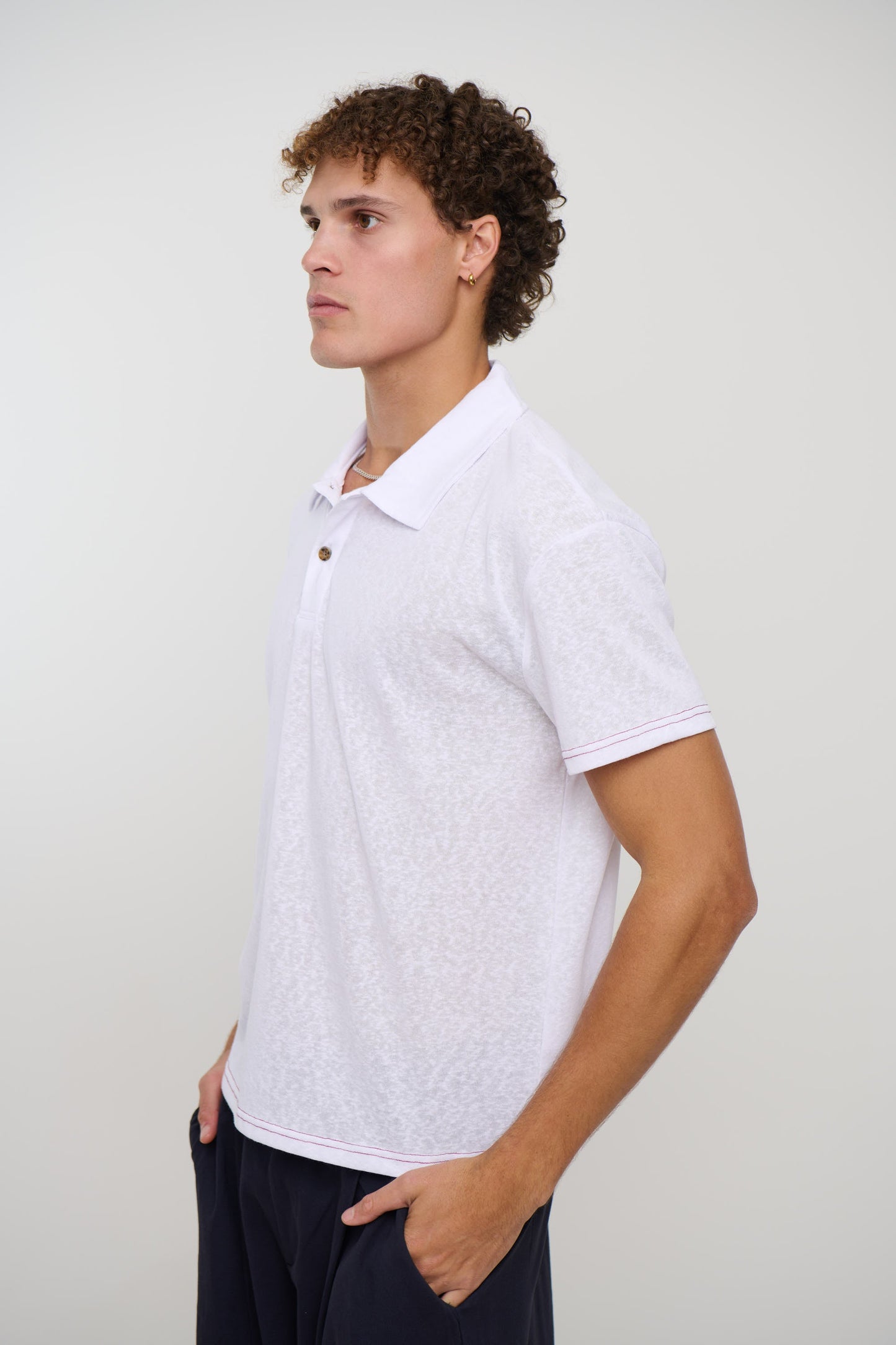 Eric Lightweight Polo White - FINAL SALE