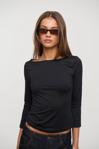 Dakota 3/4 Sleeve Top Black