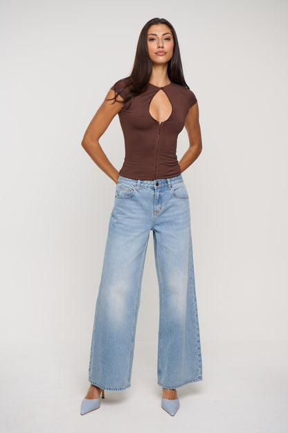Lacey Short Sleeve Chocolate