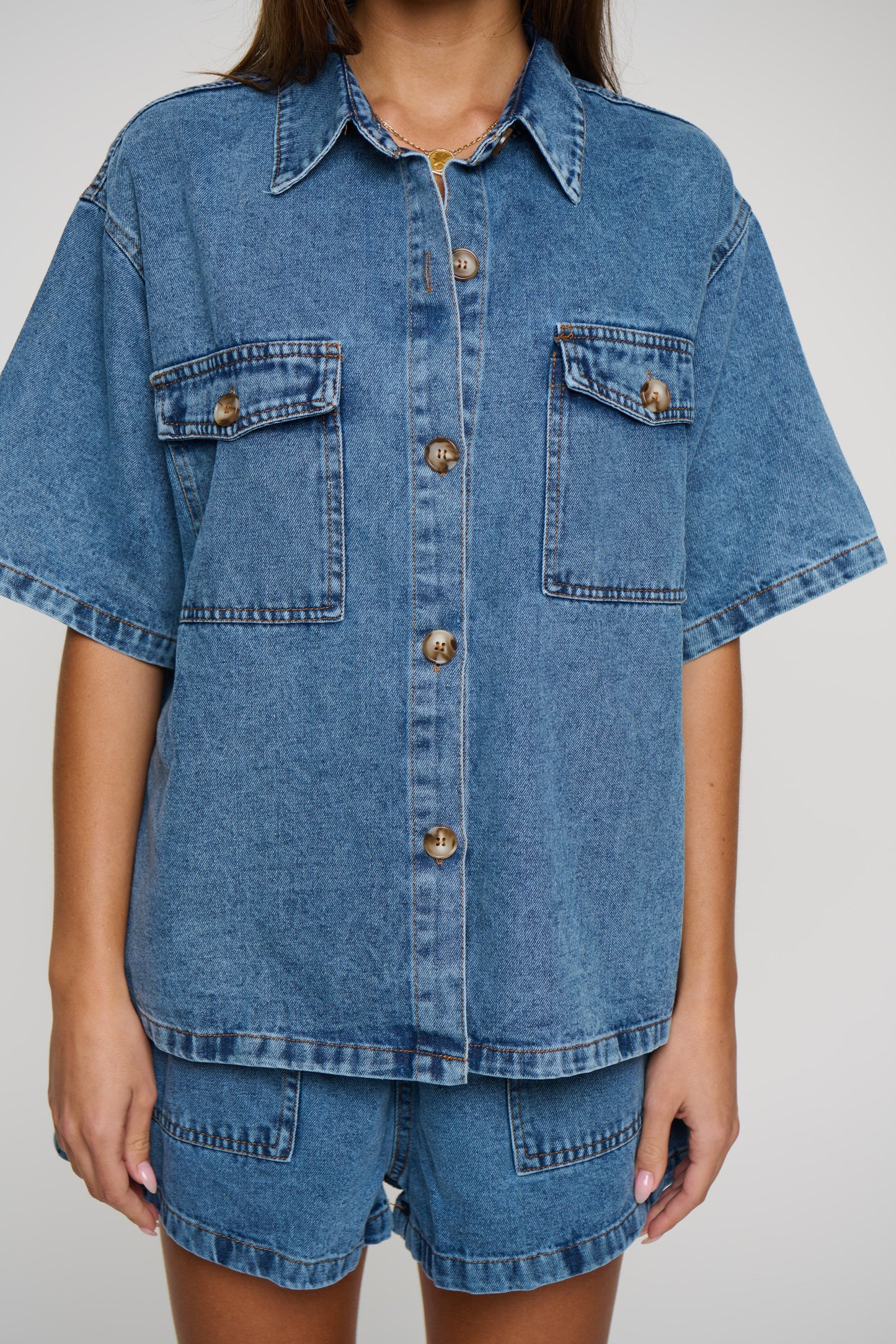 Delaney Denim Set Light Blue