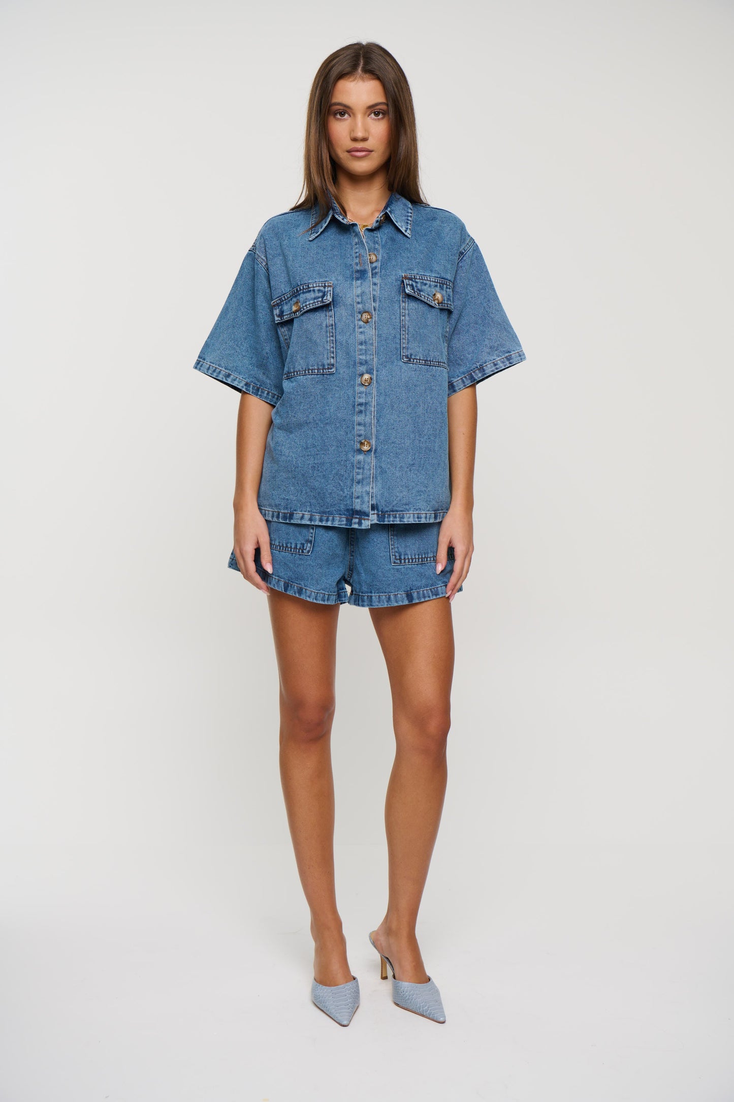 Delaney Denim Set Light Blue