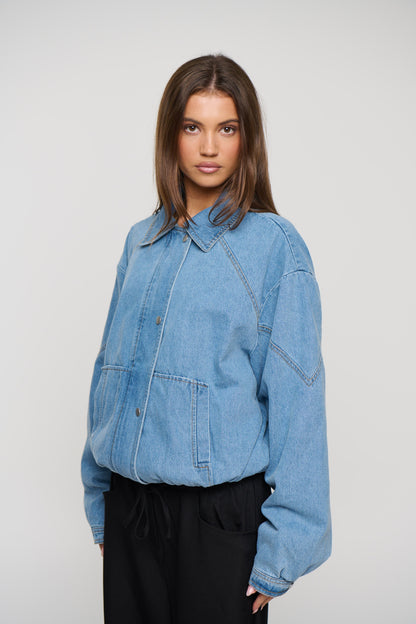 Jorja Denim Bomber Jacket Blue