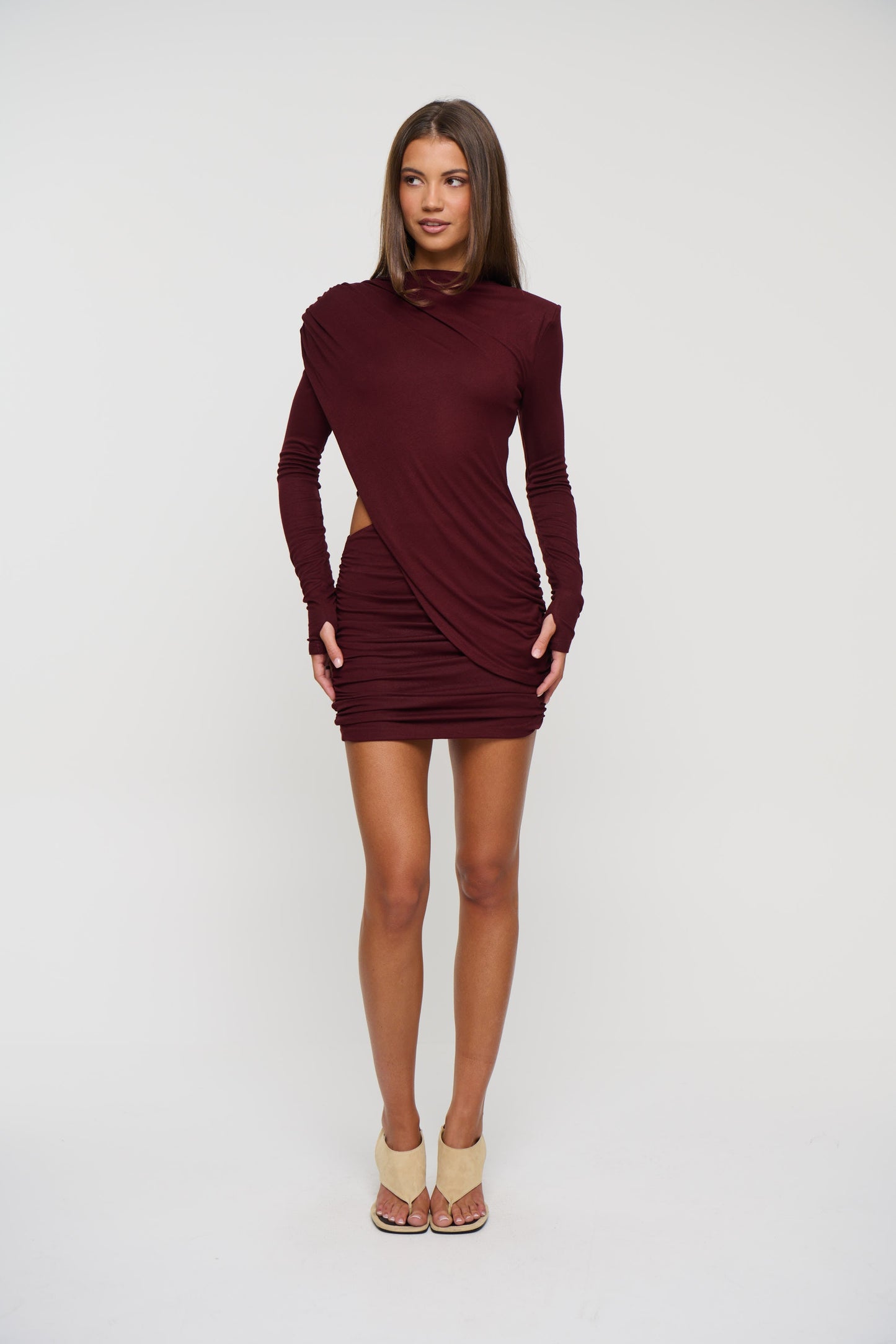 Clover Mini Dress Wine