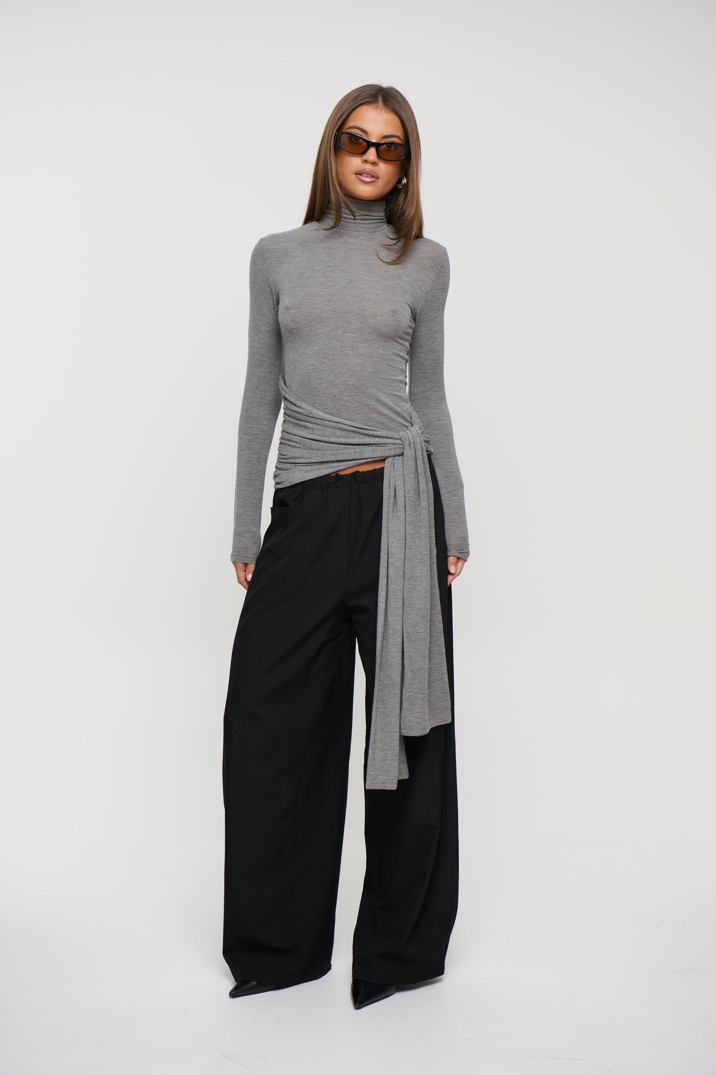 Isley Top Light Grey Marle