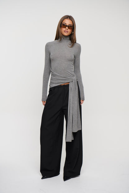 Isley Top Light Grey Marle