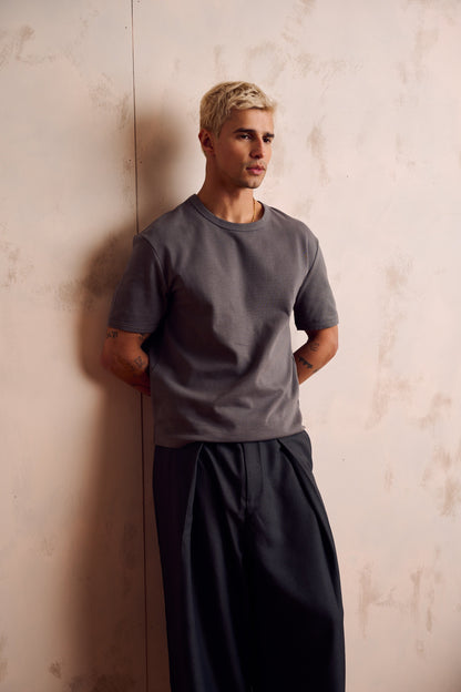 Charlie Ringer Tee Plain Charcoal