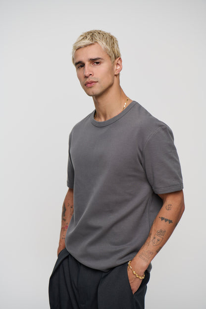Charlie Ringer Tee Plain Charcoal