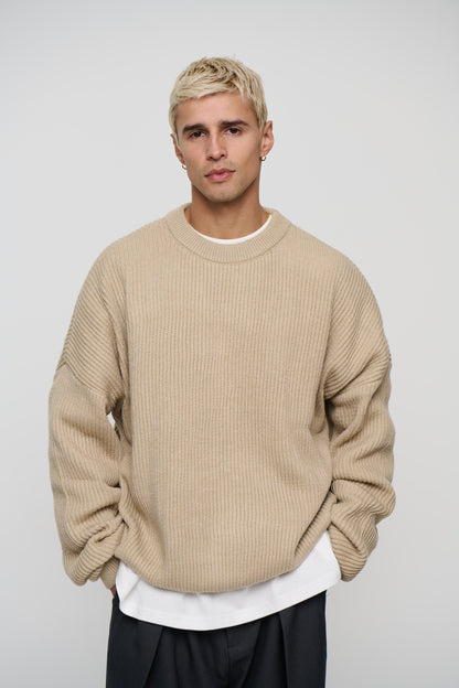 Drop Sleeve Heavy Knit Oat