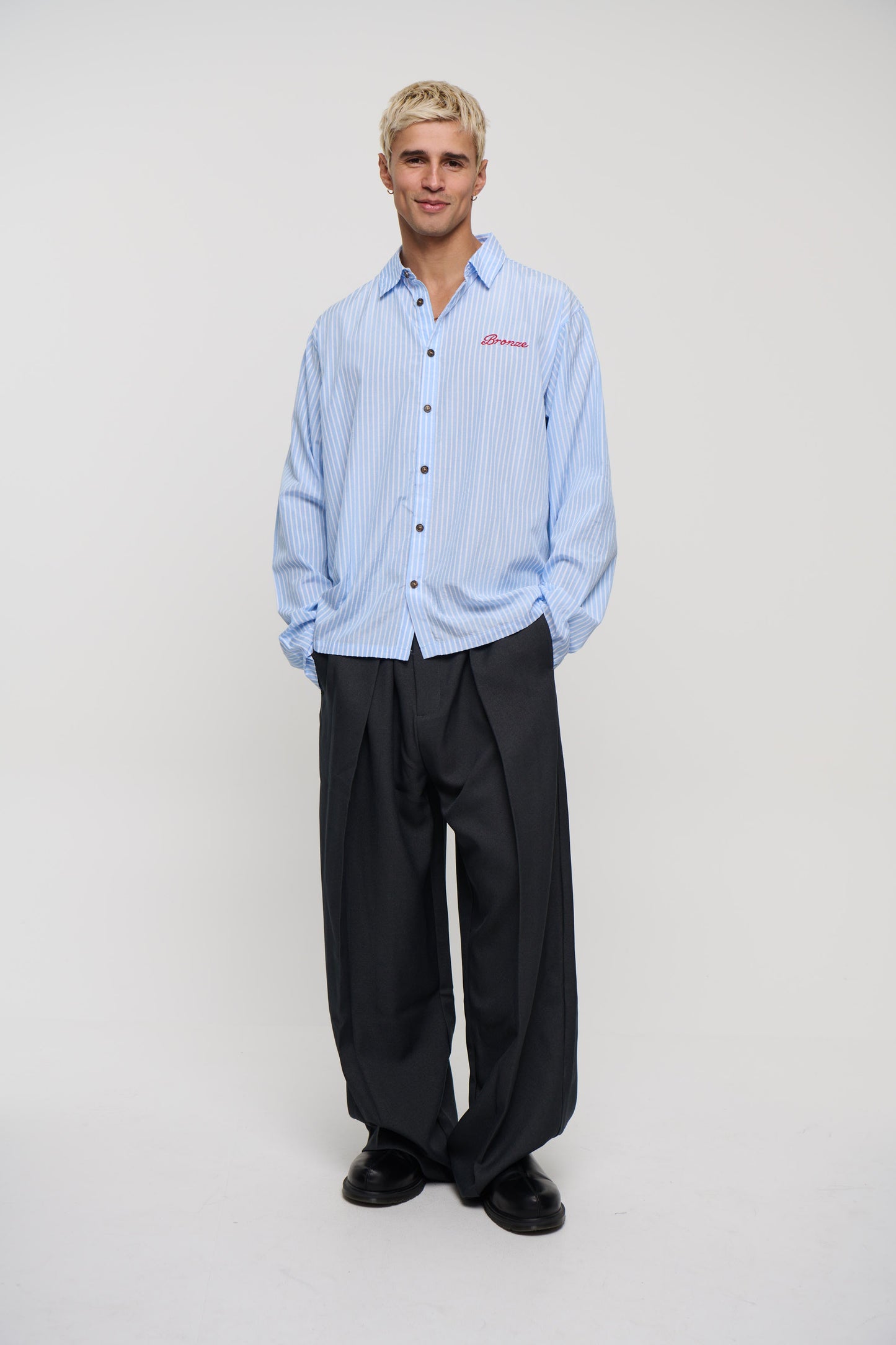 Chad Stripe Shirt Blue
