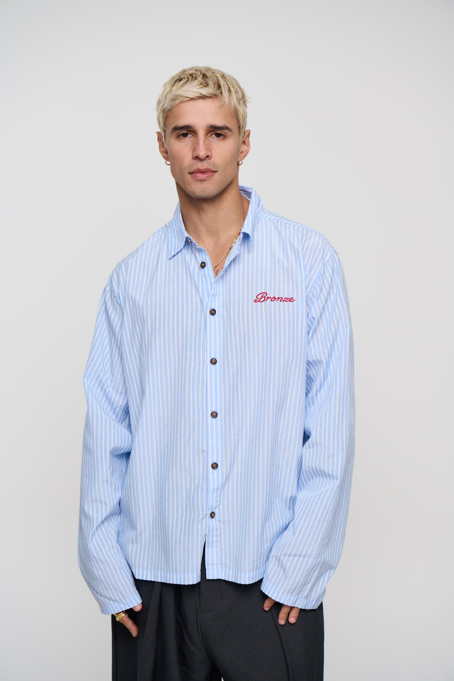 Chad Stripe Shirt Blue