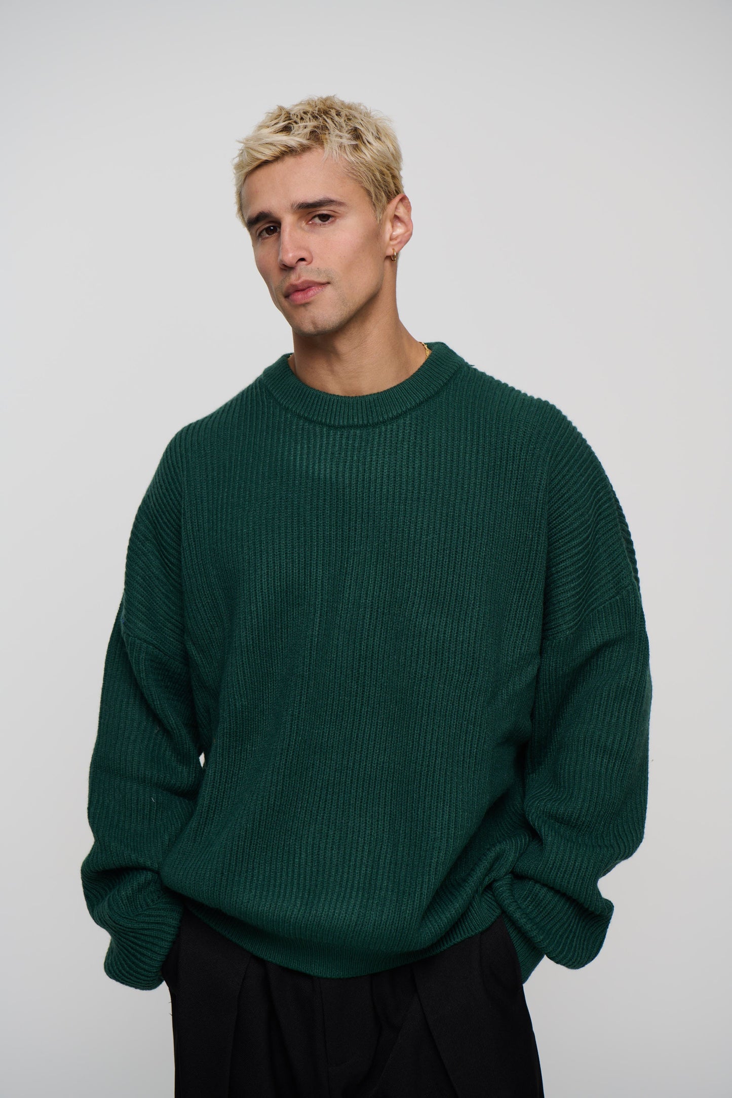 Drop Sleeve Heavy Knit Emerald