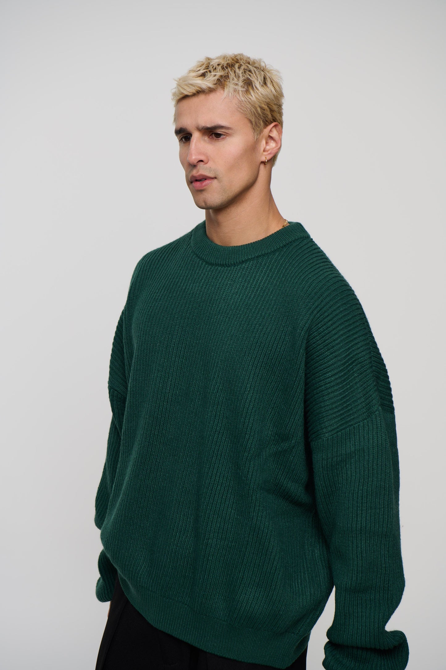 Drop Sleeve Heavy Knit Emerald